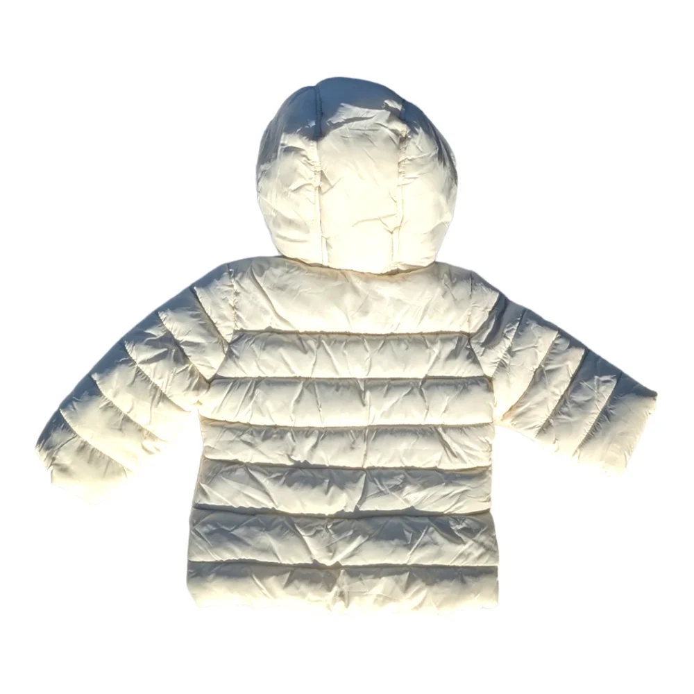 Gymboree Girls 12-18m Faux Fur Cream/White Puffer Jacket w/ Gold Zipper - Picture 4 of 6